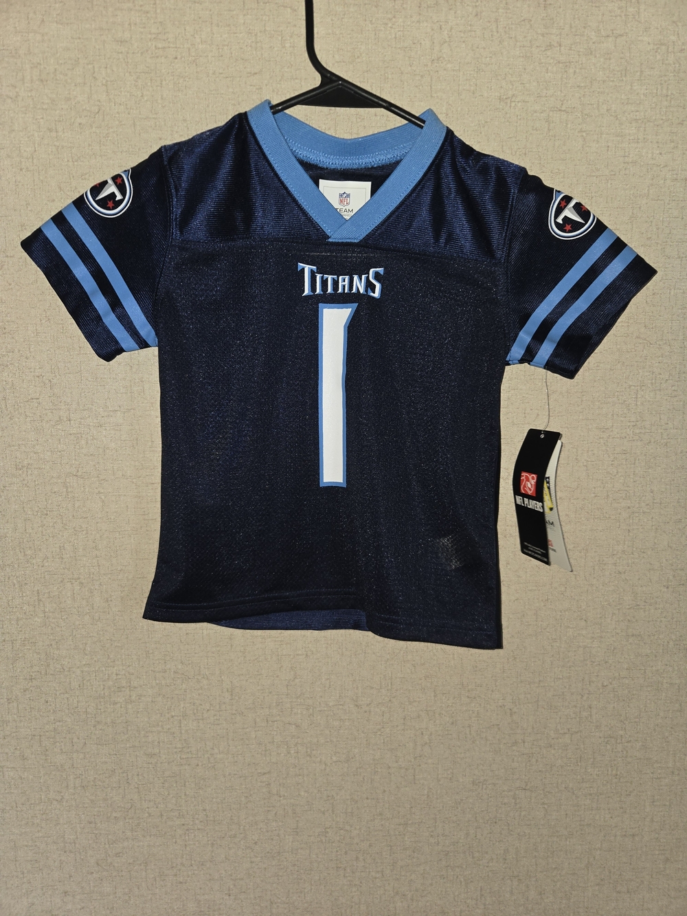 NFL Titans Youth Navy and Light Blue Cam Ward